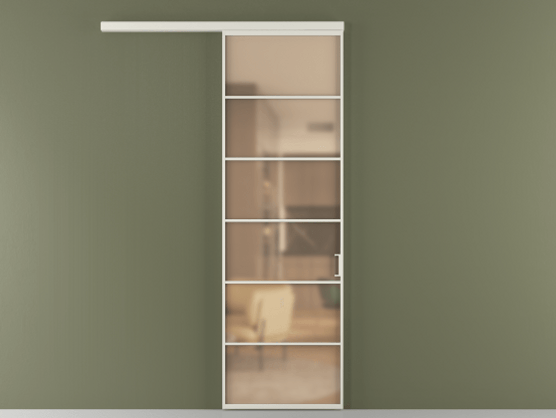 Перегородка Формато вдоль стены 1 створка АЛПР 040.04 Алюминий Белый Сатинированное оранжевое стекло, триплекс Цена 156990 сом  | Volhovec