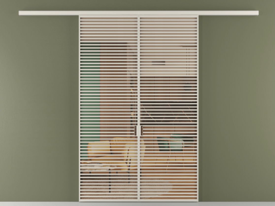 Перегородка Формато вдоль стены 2 створки АЛПР 040.07 Алюминий облачно-серый Прозрачное оранжевое стекло, триплекс Цена 498610 сом | Volhovec