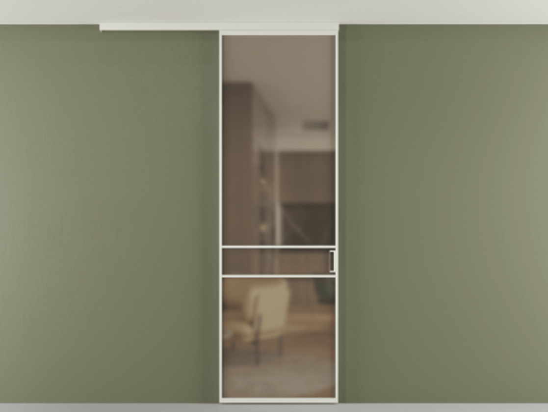 Перегородка Formato вдоль стены на потолок одностворчатая #VENDORCODE# #FURNISH# #GLASS# Цена #PRICE# #CURRENCY# | Volhovec