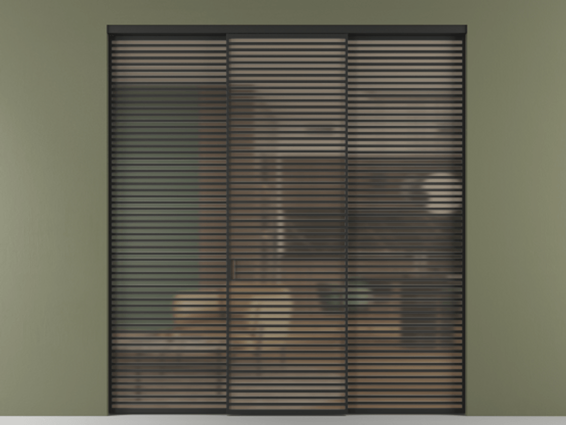 Перегородка Formato внутри проёма 3 створки АЛПР 040.07 Алюминий Черный Сатинированное бронзовое стекло, триплекс. Скрытый короб ЧЕР Цена 817540 сом 1. Полотно 3 шт. (800/2100 мм)
2. Комплект установки раздвижной системы
3. Базовый комплект фурнитуры
4.Ручка RONDO. Фабрика дверей Волховец 8 (800) 551 43 19 Перегородка Formato внутри проёма 3 створки АЛПР 040.07 Алюминий Черный Сатинированное бронзовое стекло, триплекс Цена 817540 сом | Volhovec