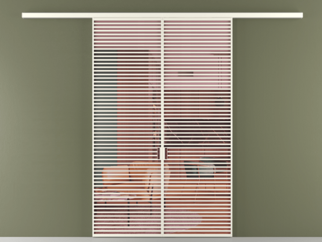 Перегородка Formato вдоль стены 2 створки АЛПР 040.07 Алюминий жемчужный Прозрачное розовое стекло, триплекс Цена 498610 сом | Volhovec