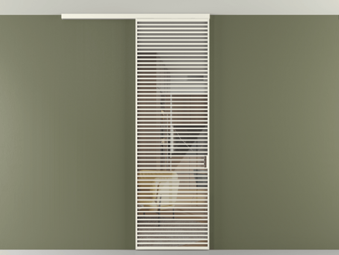 Перегородка Формато вдоль стены на потолок 1 створка АЛПР 040.07 Алюминий жемчужный Рефлективное прозрачное стекло "Стопсол", калёное Цена 281920 сом | Volhovec