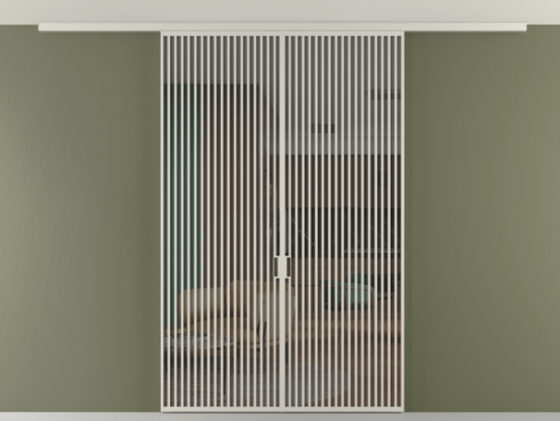 Перегородка Формато вдоль стены на потолок 2 створки АЛПР 040.06 Алюминий тёплый серый Прозрачное серое стекло, триплекс Цена 645770 сом | Volhovec