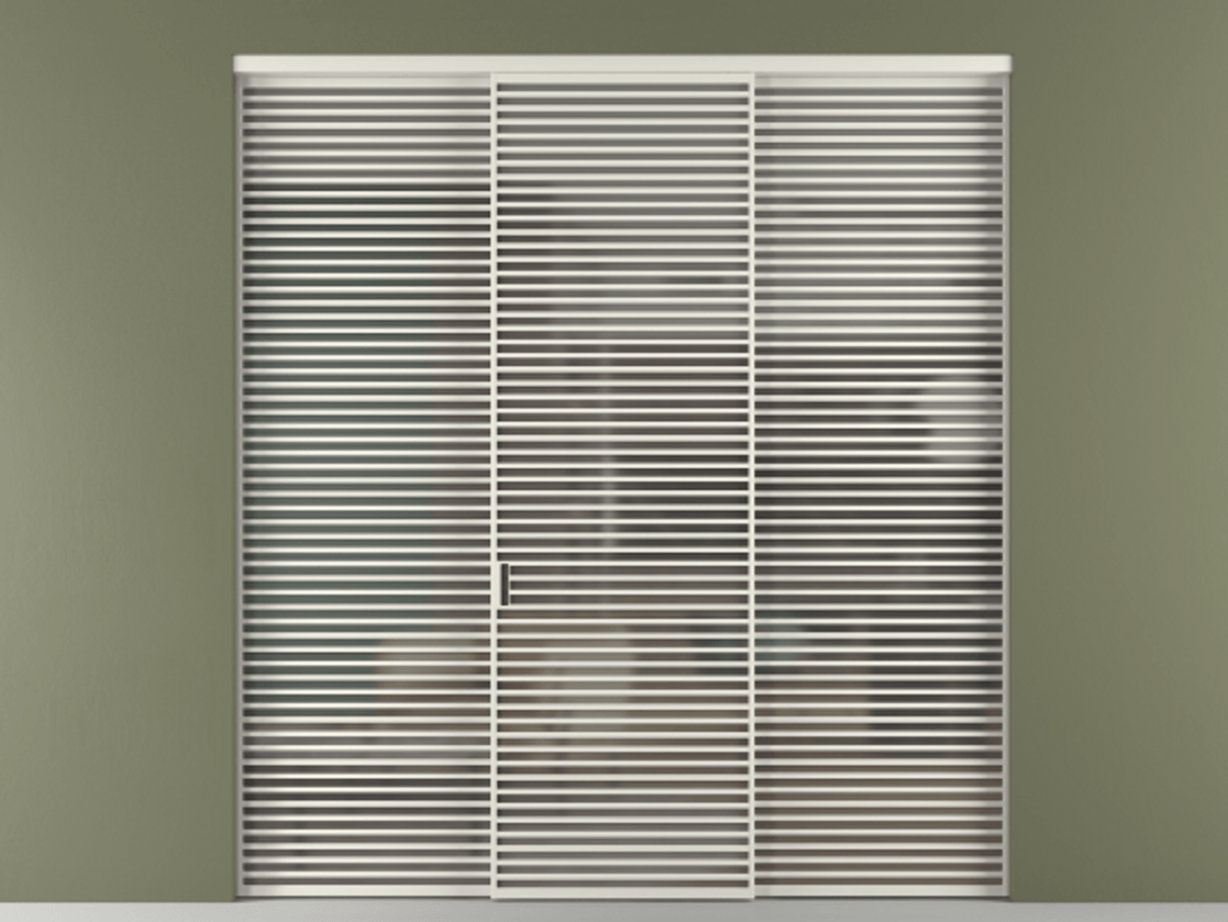 Перегородка Формато внутри проёма 3 створки АЛПР 040.07 Алюминий Белый Сатинированное серое стекло, триплекс Цена 637580 сом | Volhovec