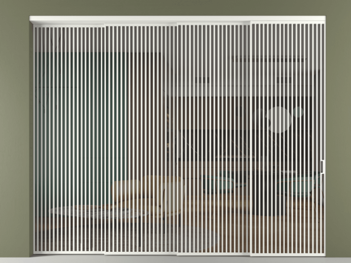 Перегородка Формато внутри проёма 4 створки с синхронным механизмом АЛПР 040.06 Алюминий светло-серый Прозрачное серое стекло, триплекс. Цена 1131780 сом 1. Полотно 4 шт. (800/2100 мм)
2. Комплект установки раздвижной системы
3. Базовый комплект фурнитуры
4. Комплект фурнитуры телескопик синхро-3
5. Ручка Рондо. Фабрика дверей Волховец 8 (800) 551 43 19 Перегородка Формато внутри проёма 4 створки с синхронным механизмом АЛПР 040.06 Алюминий светло-серый Прозрачное серое стекло, триплекс Цена 1131780 сом | Volhovec