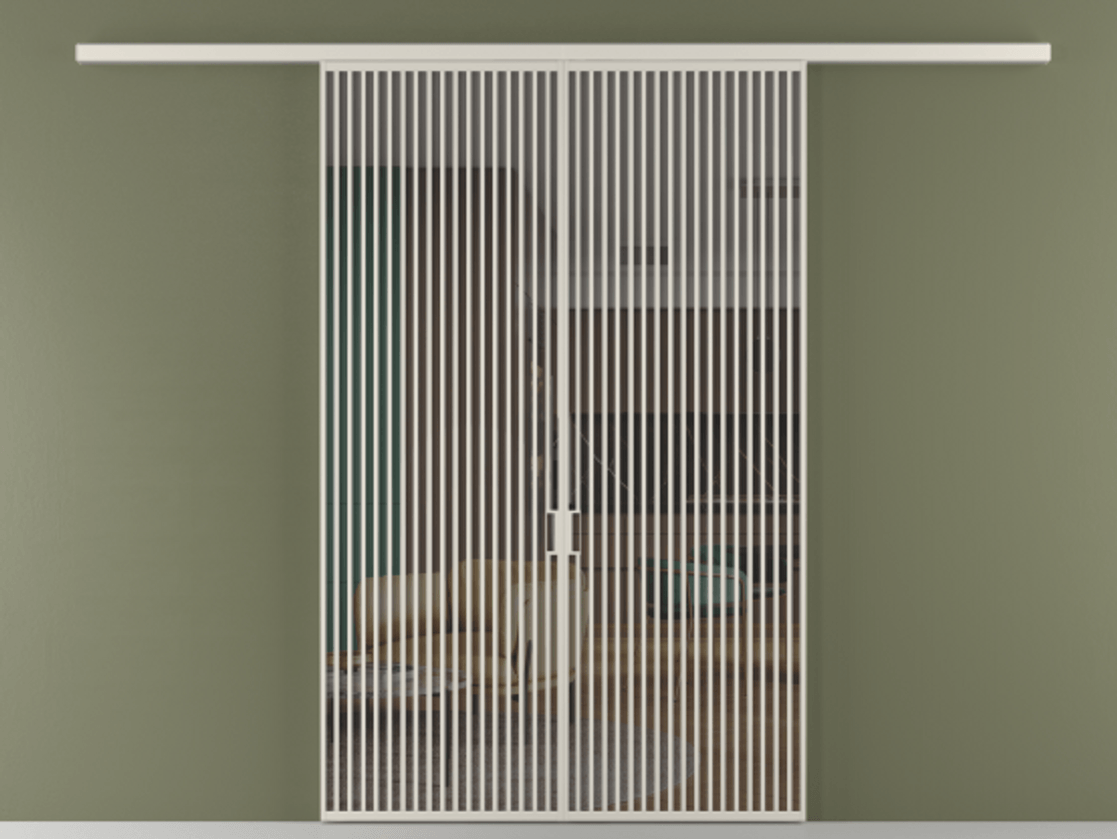 Перегородка Formato вдоль стены 2 створки АЛПР 040.06 Алюминий облачно-серый Прозрачное серое стекло, триплекс Цена 624620 сом | Volhovec