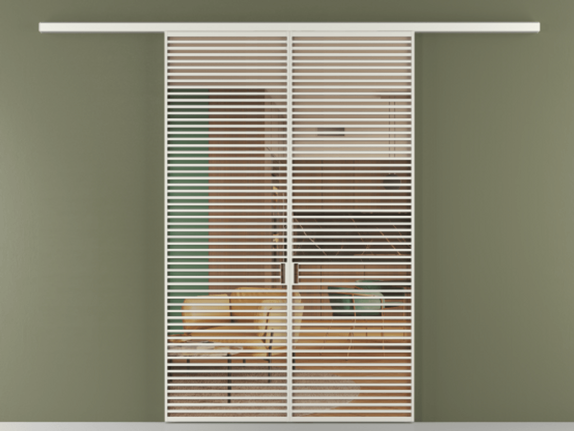 Перегородка Формато вдоль стены 2 створки АЛПР 040.07 Алюминий серый Прозрачное оранжевое стекло, триплекс Цена 17900 AZE | Volhovec