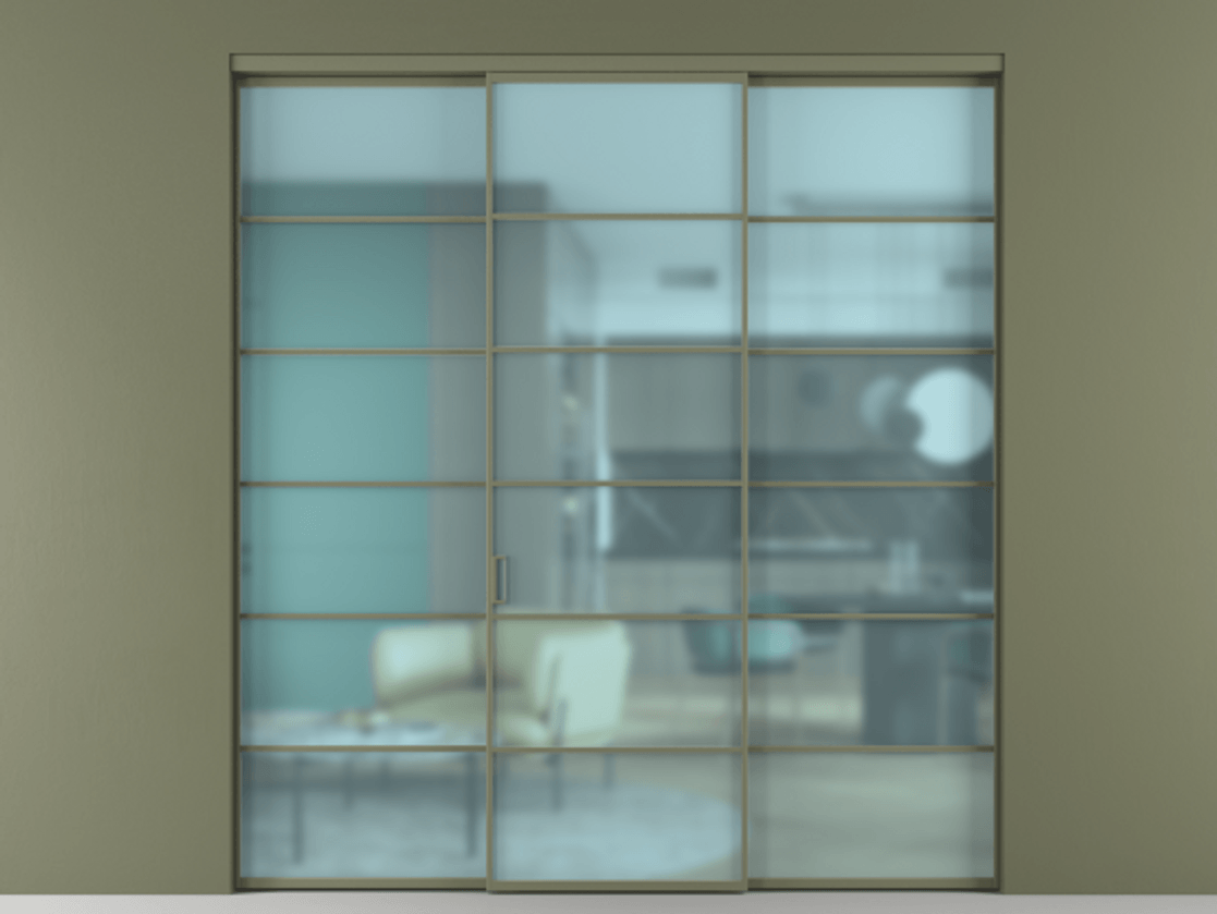 Перегородка Formato внутри проёма 3 створки АЛПР 040.04 Алюминий оливковый тёмный Сатинированное голубое стекло, триплекс. Цена 371030 сом 1. Полотно 3 шт. (800/2100 мм)
2. Комплект установки раздвижной системы
3. Базовый комплект фурнитуры
4.Ручка RONDO. Фабрика дверей Волховец 8 (800) 551 43 19 Перегородка Formato внутри проёма 3 створки АЛПР 040.04 Алюминий оливковый тёмный Сатинированное голубое стекло, триплекс Цена 371030 сом | Volhovec