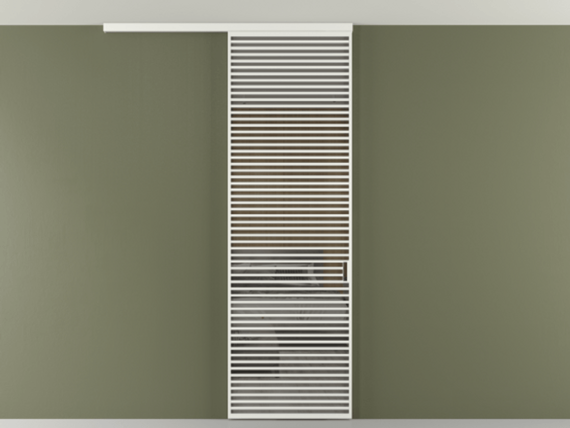 Перегородка Формато вдоль стены на потолок 1 створка АЛПР 040.07 Алюминий светло-серый Рефлективное серое стекло "Стопсол", калёное Цена 339700 сом | Volhovec