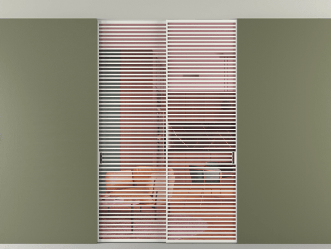 Перегородка Формато внутри проёма скрытое крепление в потолок 2 створки АЛПР 040.07 Алюминий светло-серый Прозрачное розовое стекло, триплекс Цена 596840 сом | Volhovec