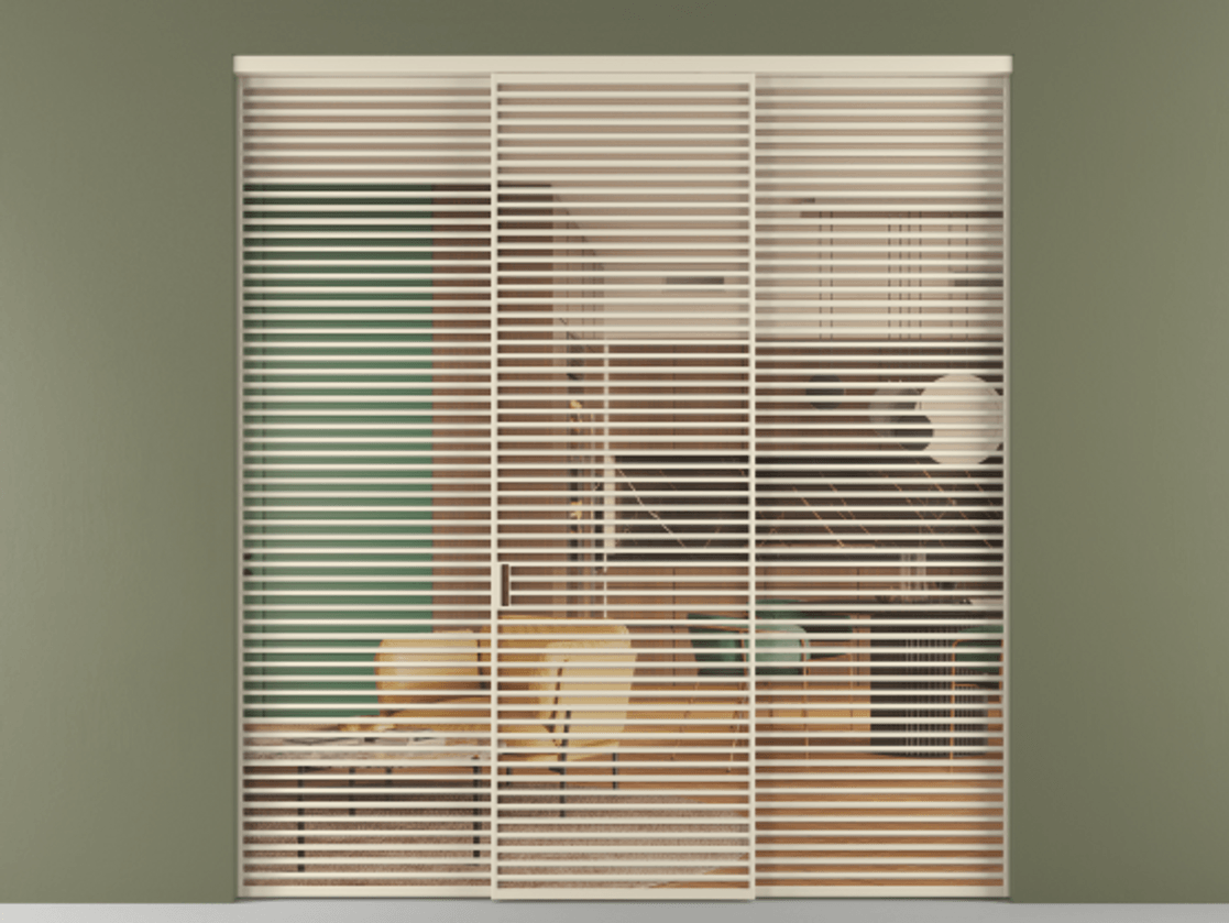 Перегородка Formato внутри проёма 3 створки АЛПР 040.07 Алюминий бежево-серый Прозрачное оранжевое стекло, триплекс Цена 704330 сом | Volhovec