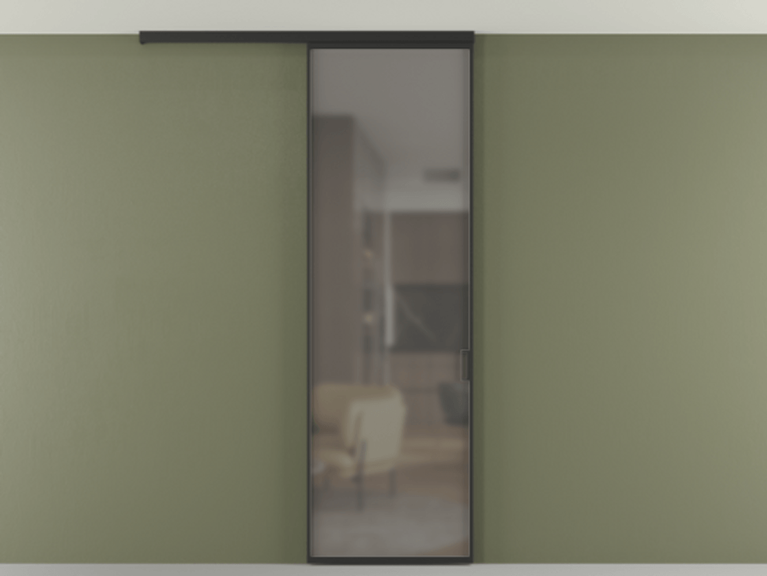 Перегородка Formato вдоль стены на потолок одностворчатая #VENDORCODE# #FURNISH# #GLASS# Цена #PRICE# #CURRENCY# | Volhovec