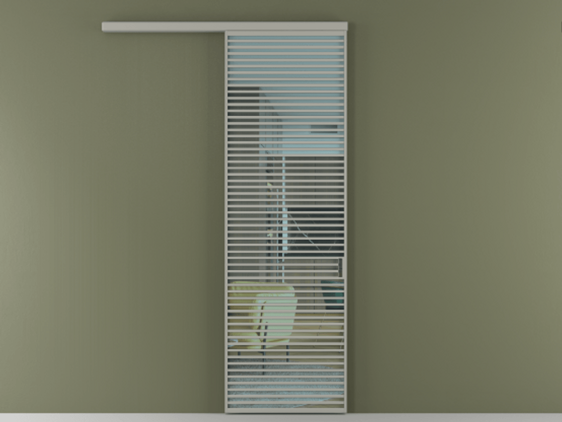 Перегородка Formato вдоль стены 1 створка АЛПР 040.07 Алюминий нейтральный серый Прозрачное голубое стекло, триплекс Цена 268600 сом  | Volhovec