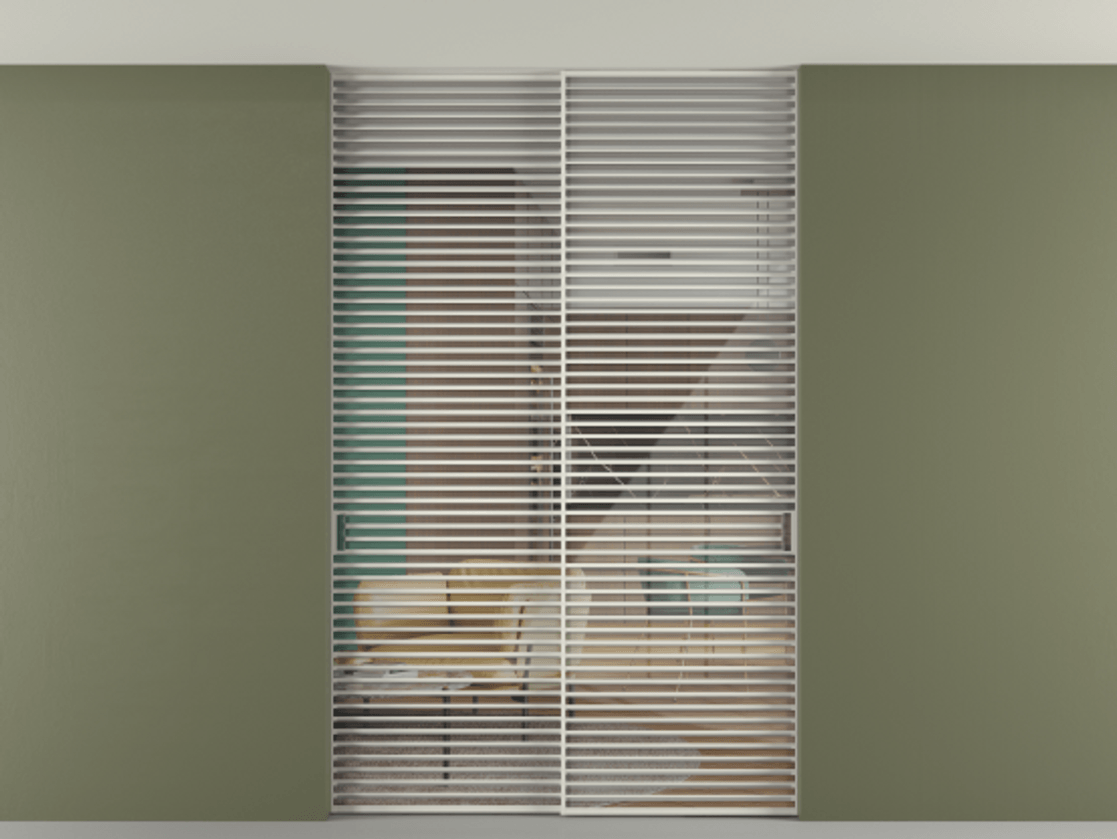 Перегородка Формато внутри проёма скрытое крепление в потолок 2 створки АЛПР 040.07 Алюминий Белый Рефлективное прозрачное стекло "Стопсол", калёное. Скрытый короб БЕЛ Цена 732160 сом 1. Полотно 2 шт. (800/2100 мм)
2. Комплект установки раздвижной системы
3. Базовый комплект фурнитуры
4. Ручка Рондо. Фабрика дверей Волховец 8 (800) 551 43 19 Перегородка Формато внутри проёма скрытое крепление в потолок 2 створки АЛПР 040.07 Алюминий Белый Рефлективное прозрачное стекло "Стопсол", калёное Цена 732160 сом | Volhovec