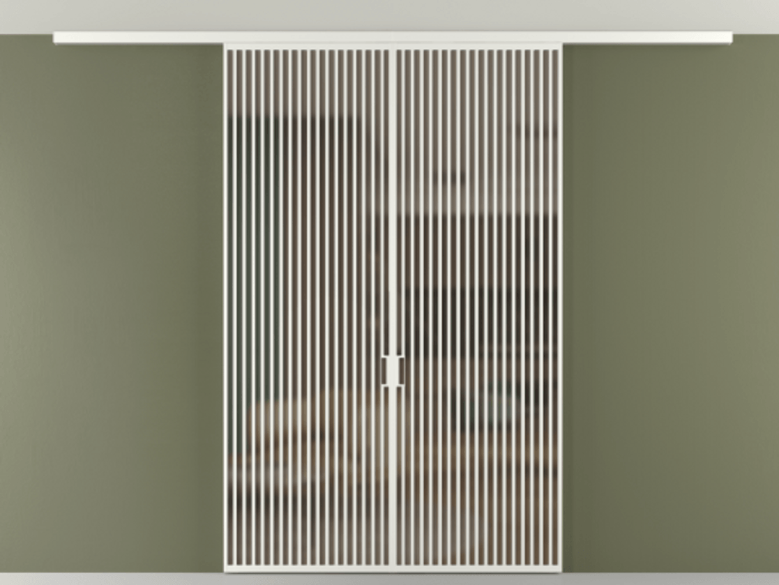 Перегородка Формато вдоль стены на потолок 2 створки АЛПР 040.06 Алюминий светло-серый Сатинированное бронзовое стекло, триплекс Цена 645770 сом | Volhovec