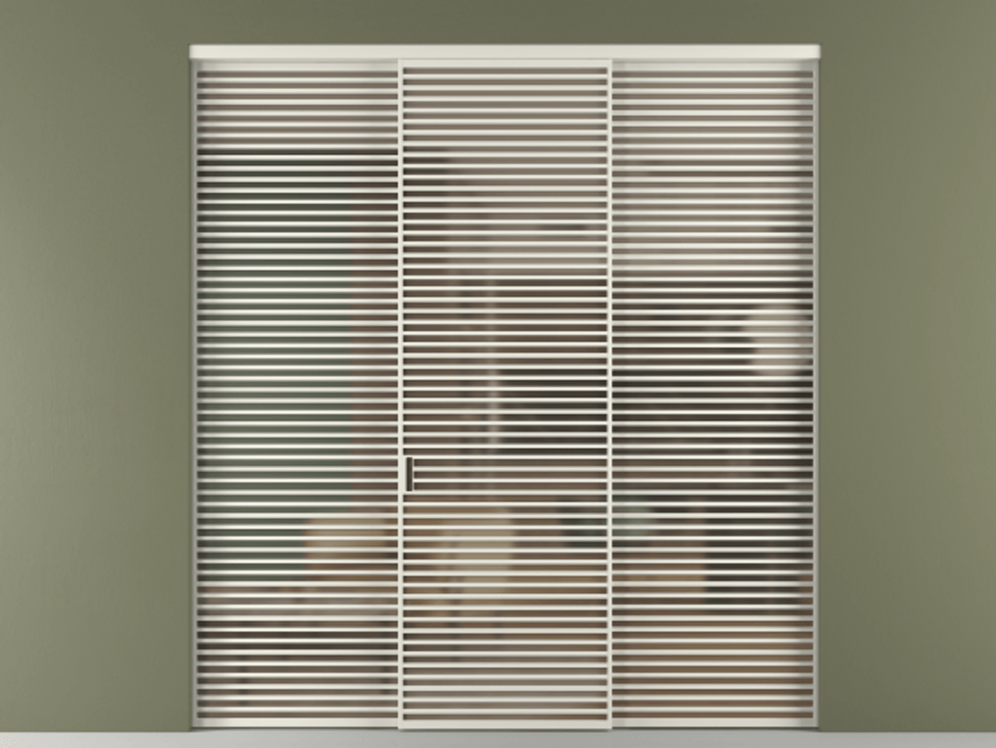 Перегородка Formato внутри проёма 3 створки АЛПР 040.07 Алюминий Белый Сатинированное бронзовое стекло, триплекс Цена 637580 сом | Volhovec