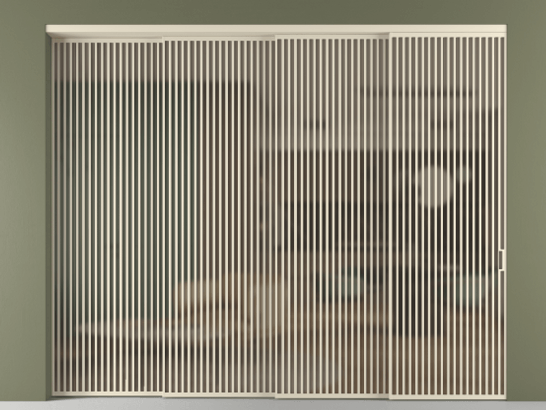 Перегородка Формато внутри проёма 4 створки с синхронным механизмом АЛПР 040.06 Алюминий бежево-серый Сатинированное бронзовое стекло, триплекс Цена 1131780 сом | Volhovec