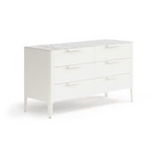 Комод Piega 6 ящиков Матовый молочно-белый