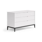 Комод Velvet 3 ящика Матовый пудровый белый