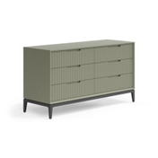 Комод Velvet 6 ящиков Матовый оливковый тёмный