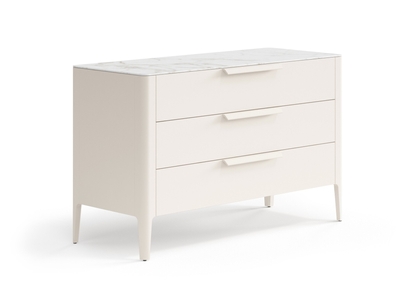 Мебель Комод Piega 3 ящика. Цвет Матовый бежево-серый. Материал Гладкая эмаль. Коллекция Комод Piega 3 ящика. Картинка.