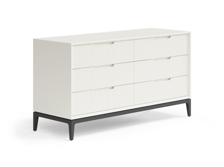 Мебель Комод Velvet 6 ящиков. Цвет Матовый молочно-белый. Материал Гладкая эмаль. Коллекция Комод Velvet 6 ящиков. Картинка.