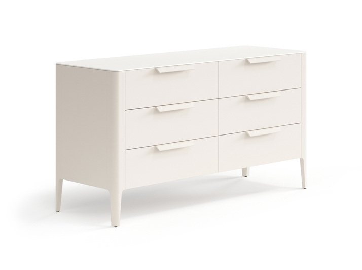 Мебель Комод Piega 6 ящиков. Цвет Матовый бежево-серый. Материал Гладкая эмаль. Коллекция Комод Piega 6 ящиков. Картинка.