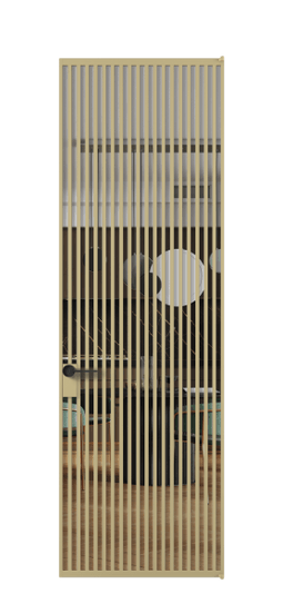 Дверь межкомнатная АЛПЛ040.06 ЗОЛ Золотой Crystalvision. Цвет . Материал Алюминий металлик. Коллекция Формато. Картинка.