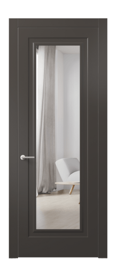 Дверь межкомнатная АКП 8403 МАН Матовый антрацит Зеркало. Цвет Матовый антрацит. Материал Гладкая эмаль. Коллекция Mascot. Картинка.