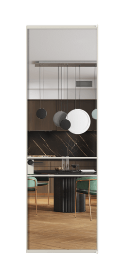 Дверь межкомнатная АЛПЛ040.02 Crystalvision АОС. Цвет Алюминий облачно-серый. Материал Алюминий в эмали. Коллекция Formato. Картинка.