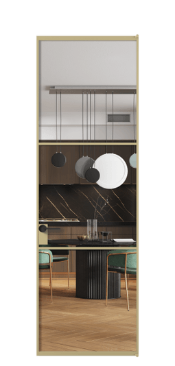 Дверь межкомнатная АЛПЛ040.03 ЗОЛ Золотой Crystalvision. Цвет . Материал Алюминий металлик. Коллекция Формато. Картинка.