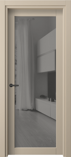 Дверь межкомнатная 2102 ПЭСБ ЗЕР СЕР. Цвет ПЭТ светло-бежевый. Материал ПЭТ. Коллекция Нео. Картинка.