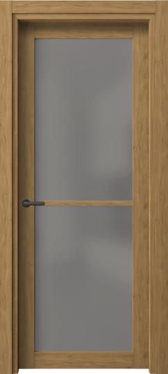 Дверь межкомнатная 2108 ГОР Серый сатин триплекс. Цвет Грецкий орех. Материал Ламинатин. Коллекция Нео. Картинка.