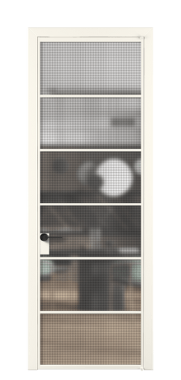 Дверь межкомнатная АЛПЛ040.04 АПБЛ MS. Цвет Алюминий пудровый белый. Материал Алюминий в эмали. Коллекция Formato. Картинка.