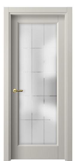 Дверь межкомнатная 1402 МОС Сатинированное стекло лофт. Цвет Матовый облачно-серый. Материал Гладкая эмаль. Коллекция Galant. Картинка.