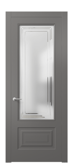 Дверь межкомнатная 8442 МКЛС Сатин с гравировкой Mascot. Цвет Матовый классический серый. Материал Гладкая эмаль. Коллекция Маскот. Картинка.