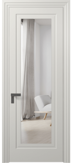 Дверь межкомнатная 8303 МСР ЗЕРКАЛО. Цвет Матовый серый. Материал Гладкая эмаль. Коллекция Rocca. Картинка.