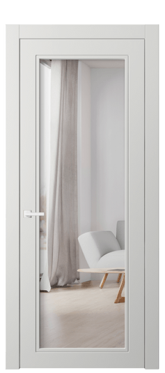 Дверь межкомнатная 8000 МССР ДВ ЗЕР. Цвет Матовый светло-серый. Материал Гладкая эмаль. Коллекция Neo Classic. Картинка.