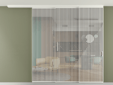 Перегородка Формато вдоль стены на потолок 3 створки с синхронным механизмом