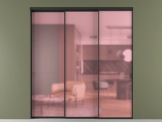 Перегородка Formato внутри проёма 3 створки с синхронным механизмом