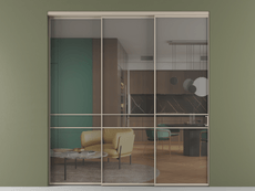 Перегородка Formato внутри проёма 3 створки с синхронным механизмом