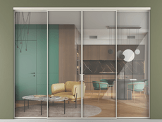 Перегородка Формато внутри проёма 4 створки