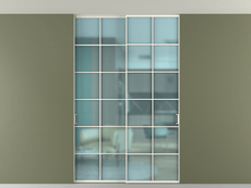 Перегородка Формато внутри проёма скрытое крепление в потолок 2 створки