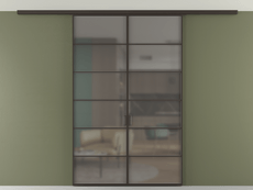 Перегородка Формато вдоль стены на потолок 2 створки