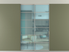 Перегородка Formato внутри проёма скрытое крепление в потолок 2 створки