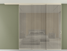 Перегородка Формато вдоль стены на потолок 3 створки с синхронным механизмом