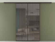 Перегородка Formato вдоль стены на потолок двустворчатая