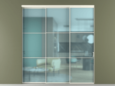 Перегородка Formato внутри проёма 3 створки с синхронным механизмом