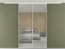 Перегородка Формато вдоль стены на потолок 2 створки