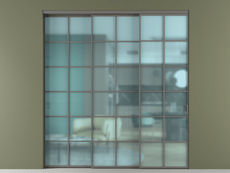 Перегородка Формато внутри проёма 3 створки с синхронным механизмом